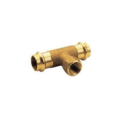 Trójnik z gwintem wewnętrznym 22x3/4x22 brąz B Press Gas
