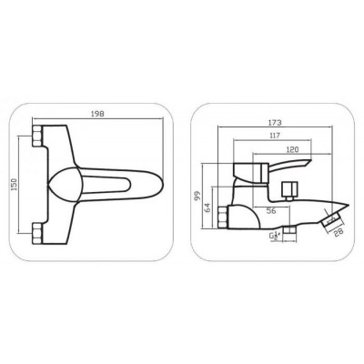 Bateria wannowa jednouchwytowa ścienna Teneryfa