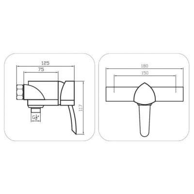 Bateria natryskowa jednouchwytowa ścienna Teneryfa