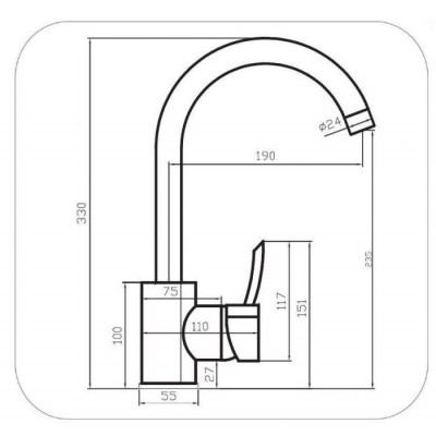 Bateria zlewozmywakowa jednouchytowa stojąca typ C Teneryfa