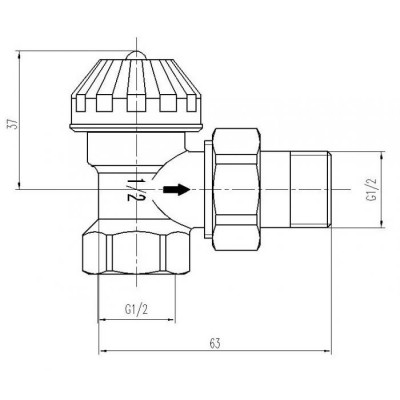 Zawór terostatyczny kątowy M30x1,5