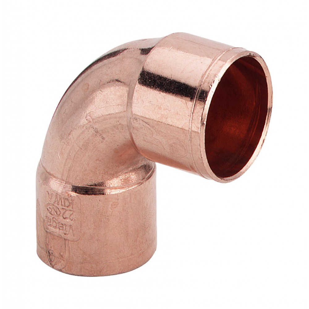 Kolano miedziane dwukielichowe 22mm Viega