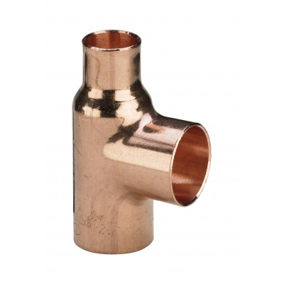 Trójnik miedziany redukcyjny 22x15x22