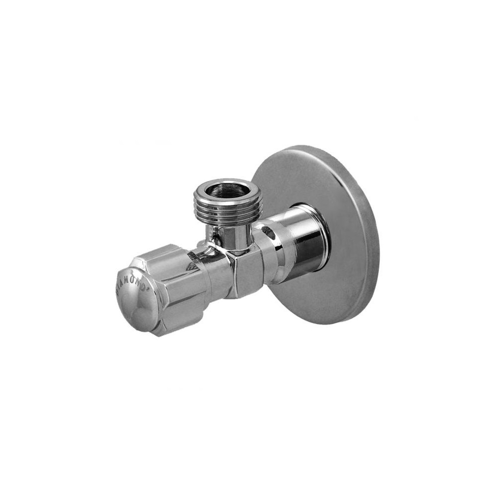 Zawór kątowy grzybkowy z rozetą 15x3/4