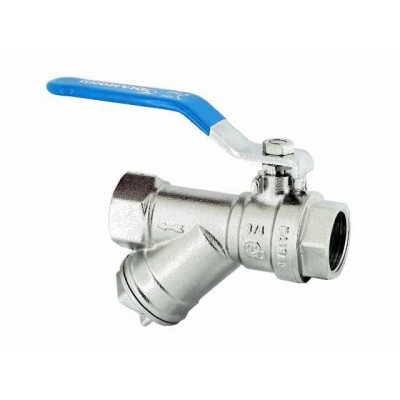 Zawór kulowy z filtrem i dławicą Hiszpan PN30 DN25 1 cal