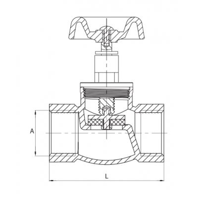 Zawór zaporowy żeliwny ocynkowany DN25 1 cal