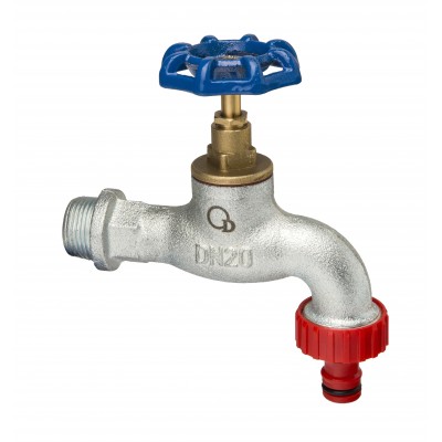 Zawór zaporowy żeliwny ocynkowany ze złączka do węża DN15 1/2 cala