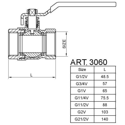 Zawór kulowy z rączką i dławicą PN30 Hiszpan DN15 1/2 cala