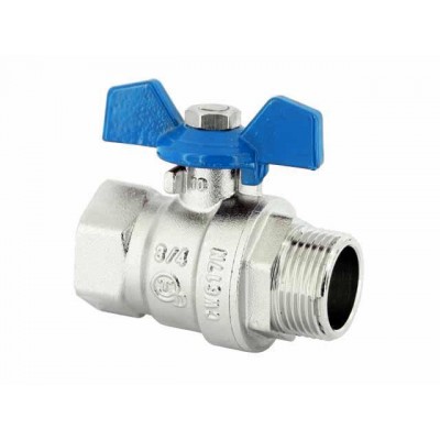 Zawór kulowy z motylkiem i dławicą wz PN30 Hiszpan DN15 1/2 cala