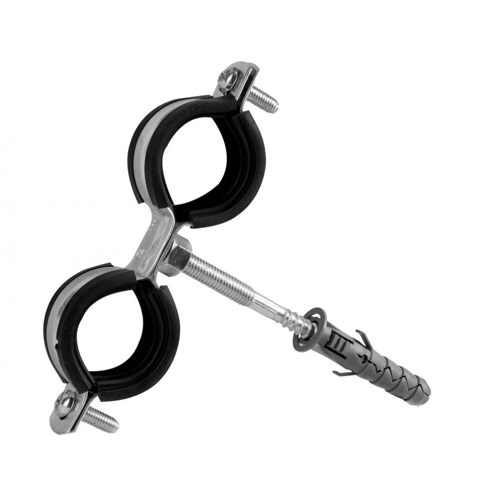 Obejma metalowa podwójna z wkładką tłumiacą - komplet 1/2 cala 20-23mm