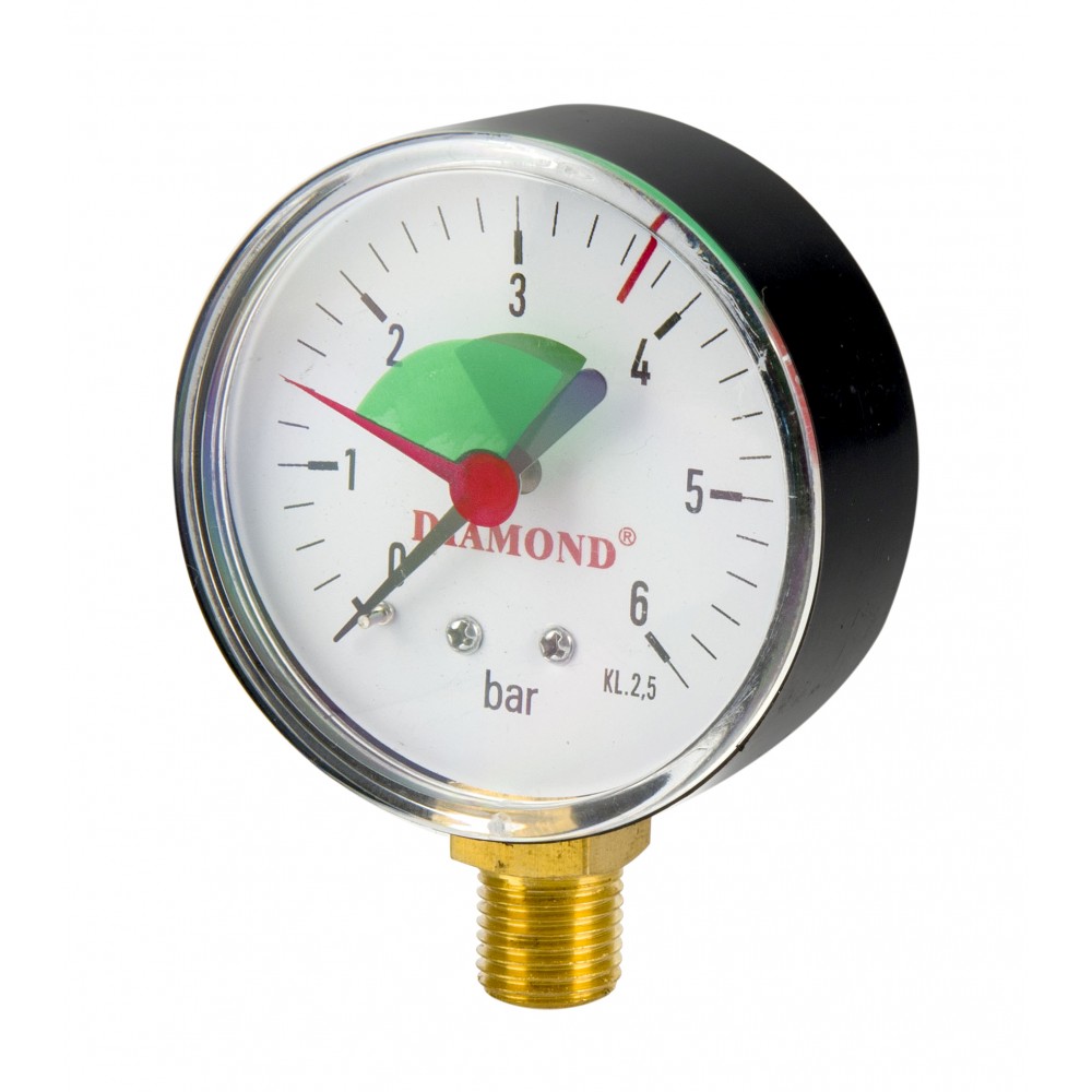 Manometr Techniczny śr. 50mm Gwint 1/2" radialny 0-6Bar