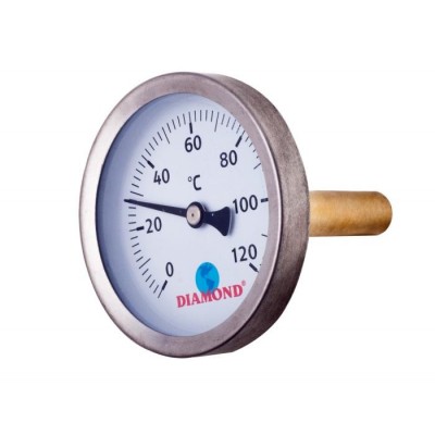 Termometr śr 63 mm 0-120 C, gwint 1/2"