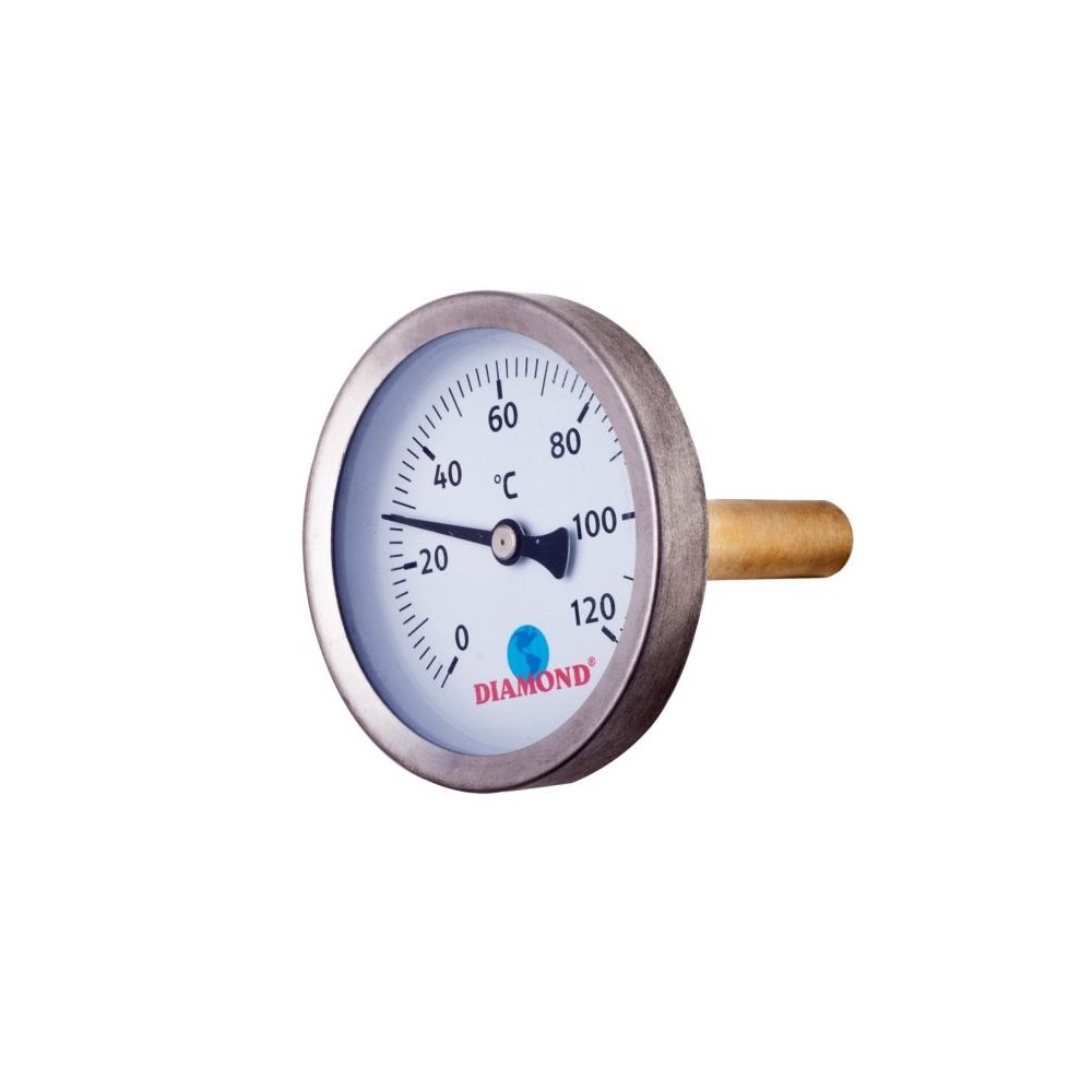 Termometr śr 63 mm 0-120 C, gwint 1/2"