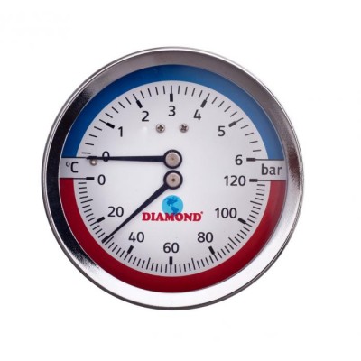 Termomanometr śr 80mm, 0-120 C, 0-6 bar gwint 1/2"