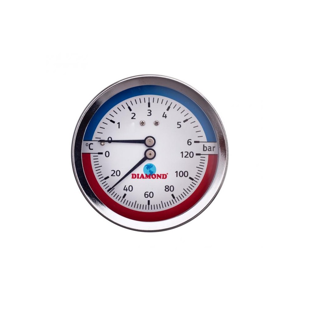 Termomanometr śr 80mm, 0-120 C, 0-6 bar gwint 1/2"