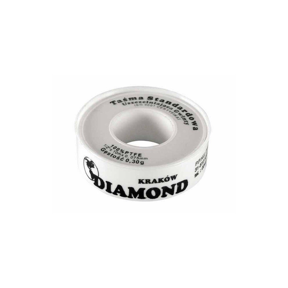 Tasma teflonowa standardowa 10mx12mmx0,075mmx2,25mg/cm2