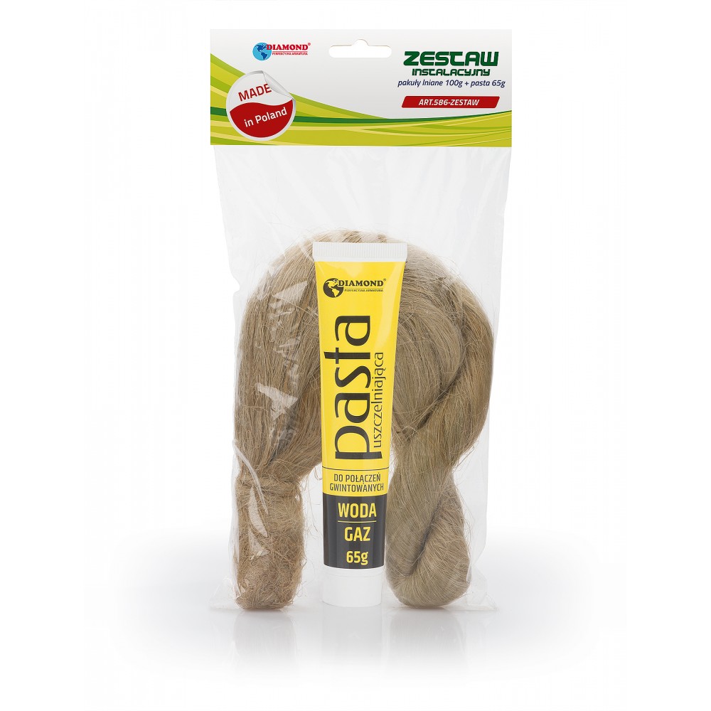 Zestaw instalacyjny pakuły lniane 100g + pasta 65g