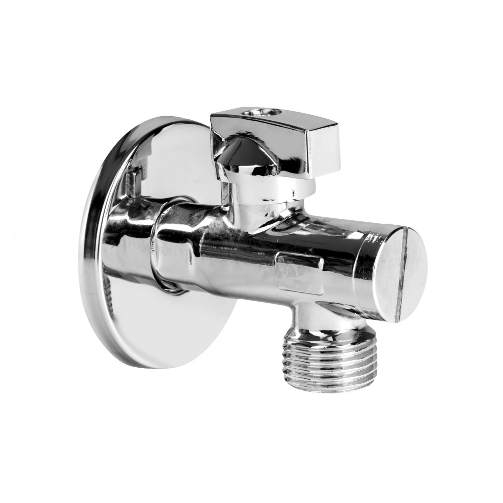 Zawór kulowy kątowy z rozetą 15x3/8, ciężki