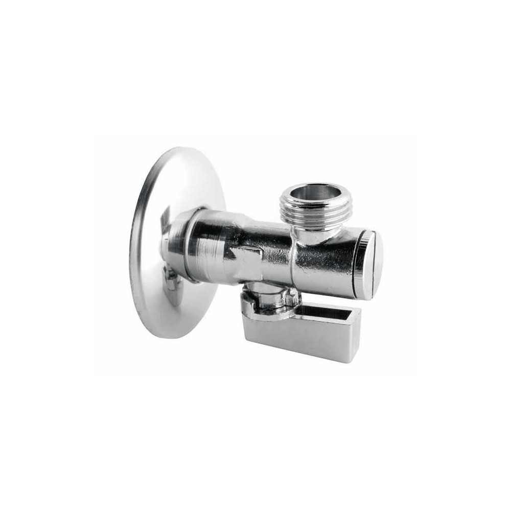 Zawór kulowy kątowy mini z rozetą 15x3/8