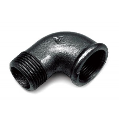 Kolano nyplowe czarne 6/4 cala DN40