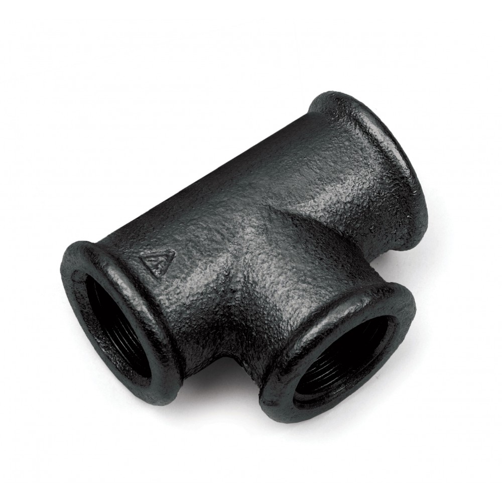 Trójnik czarny 1/2 cala DN15