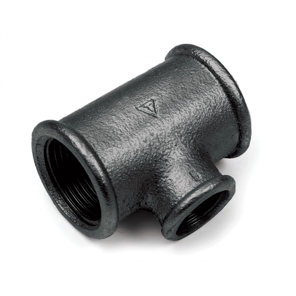 Trójnik redukcyjny czarny 2x1x2 cala DN50x25x50