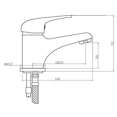 Bateria umywalkowa jednouchwytowa stojąca Fidżi