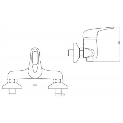 Bateria natryskowa jednouchwytowa ścienna Fidżi