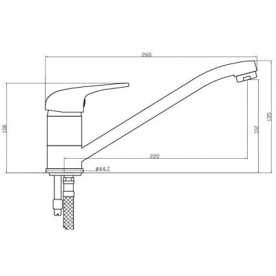 Bateria zlewozmywakowa jednouchwytowa stojąca Fidżi