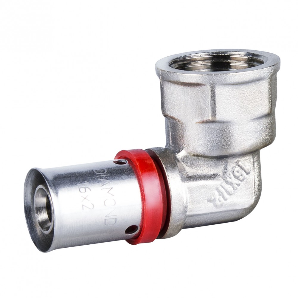 Kolano pex press zaciskane z gwintem wewnętrznym 20x3/4