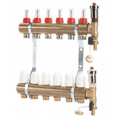 Kompletny rozdzielacz do ogrzewania podłogowego 5 obwodów