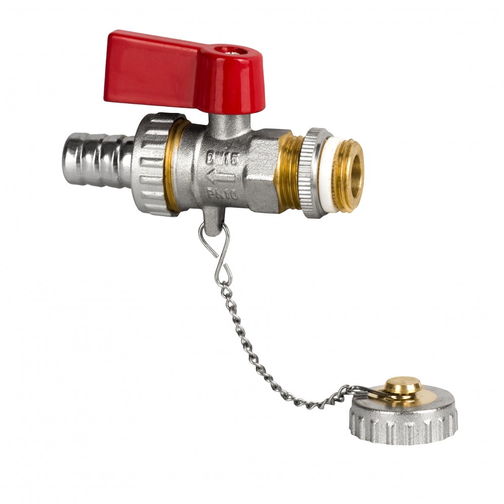 Zawór kulowy piecowy spustowy ze złączką i motylkiem chrom DN20 [3/4]