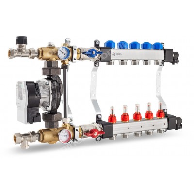 Rozdzielacz InoxFlow z układem mieszającym (seria USFP) - 4 obwody