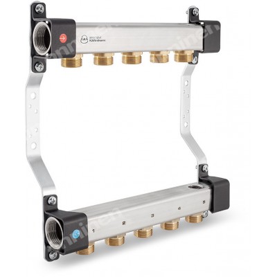 Rozdzielacz InoxFlow z nyplami do śrubunków (seria RNN) - 7 obwodów