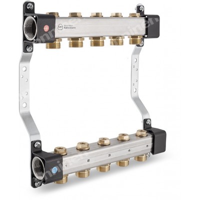 Rozdzielacz InoxFlow z zaworami odcinającymi (seria RVV) - 4 obwody