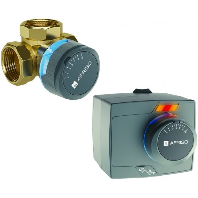 Zestaw regulacyjny: 3-drogowy obrotowy zawór mieszający ARV 385 ProClick DN32, Rp1 1/4", Kvs 16 + siłownik elektryczny ARM 343 P