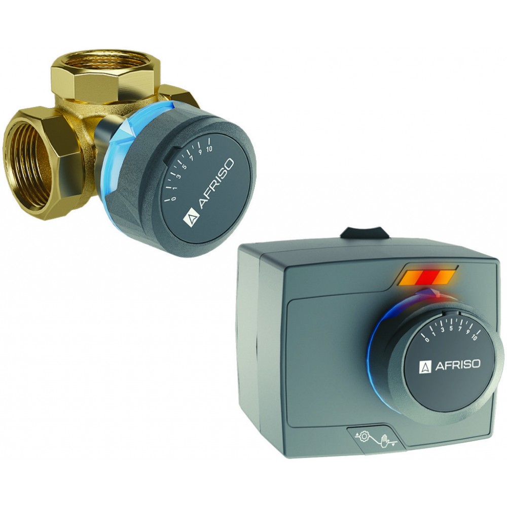 Zestaw regulacyjny: 3-drogowy obrotowy zawór mieszający ARV 385 ProClick DN32, Rp1 1/4", Kvs 16 + siłownik elektryczny ARM 343 P