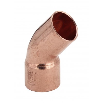 Łuk miedziany 45' jednokielichowy 15mm