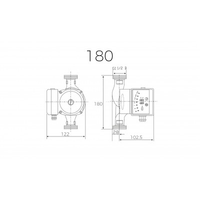 Elektroniczna, energooszczędna pompa c.o. 25-60/180