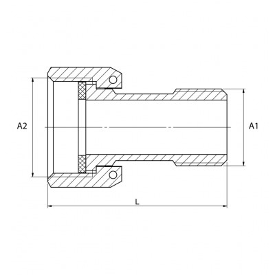 Półśrubunek do wodomierza 1/2x3/4 cala z uszczelką