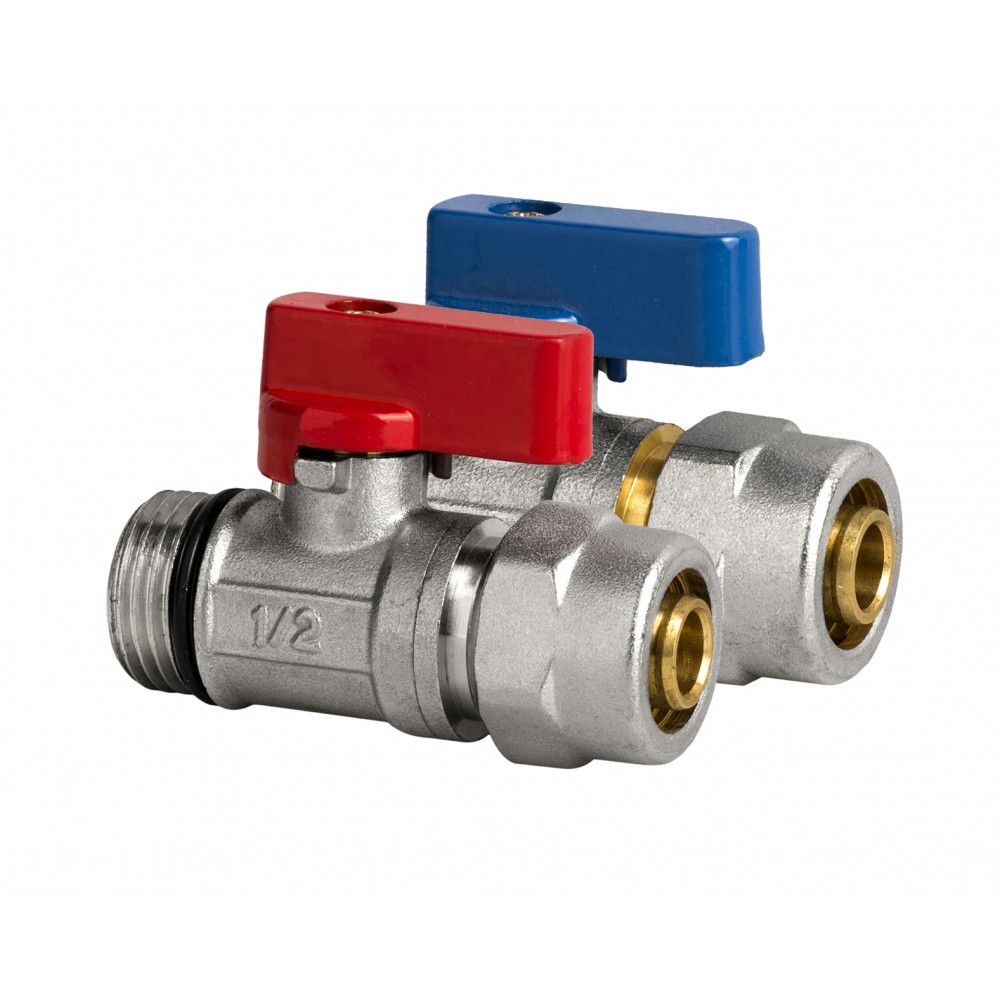 Zawór kulowy MINI z dławicą niebieski fi 16